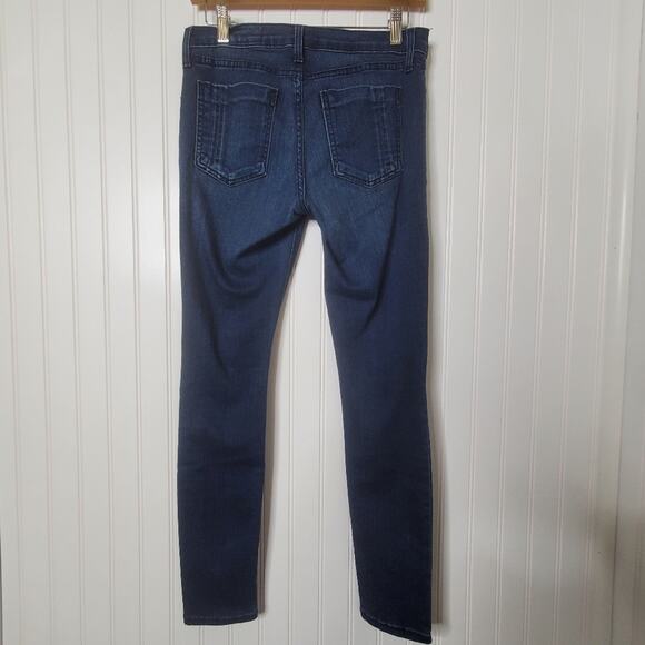 Pistola Women's Distressed Skinny Jeans Size 29 Mid Rise Dark Wash Stretch Blue - Picture 2 of 6